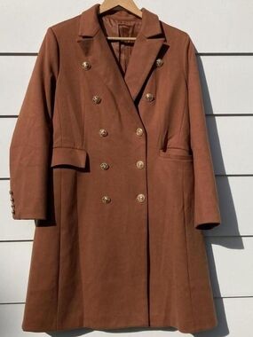 Double-Breasted Rust Women's Coat